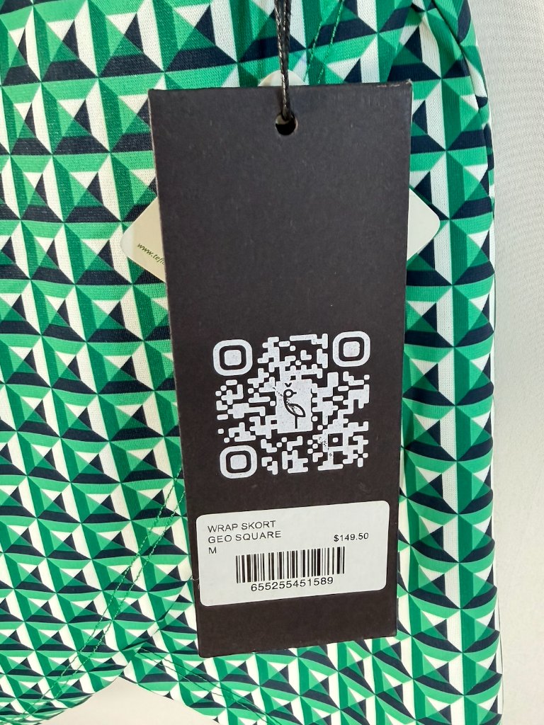 A. Putnam Wrap Skort Geo Square Green Medium Nwt Golf Resort Preppy — image 8 of 8